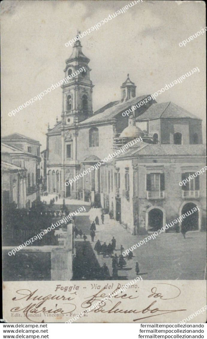 Bu213 Cartolina Foggia Citta' Via Del Duomo  1906 Puglia - Foggia