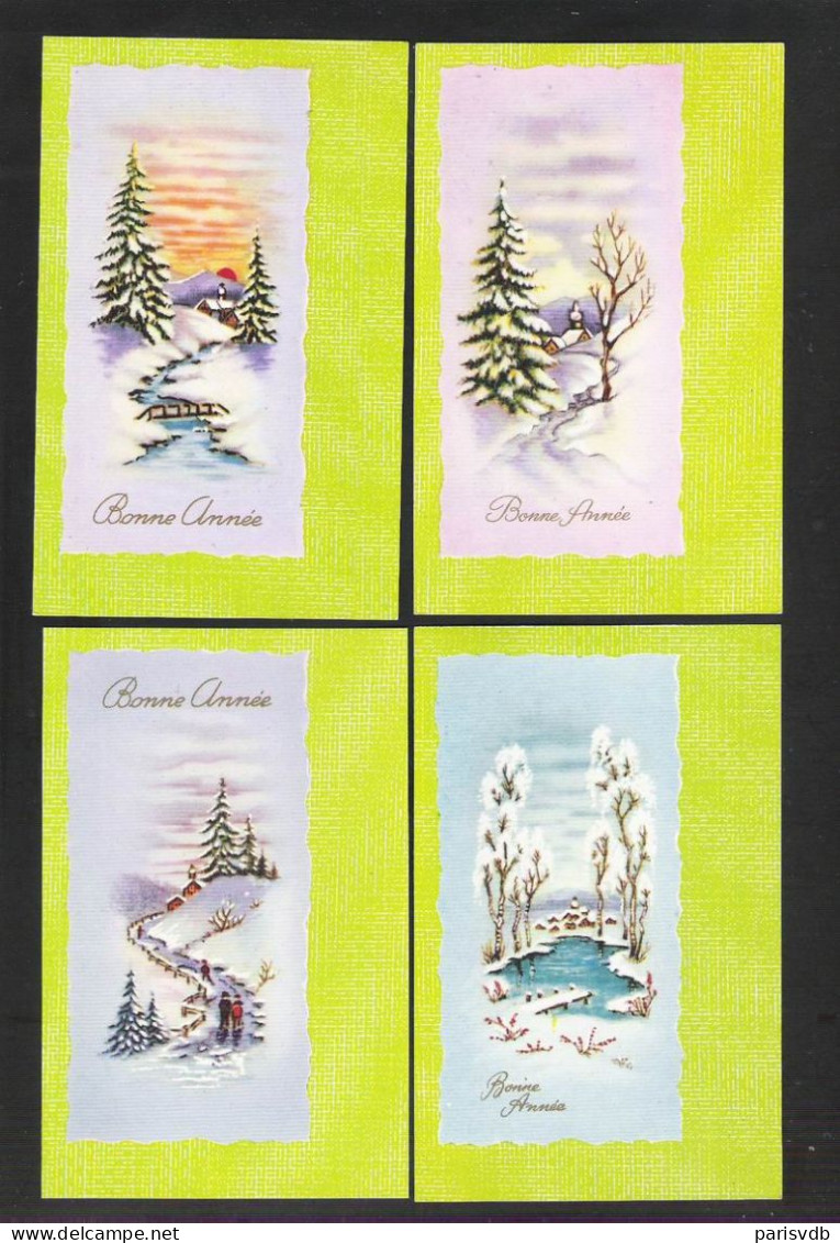 4 Postkaarten Bonne Année (W135) - Nouvel An