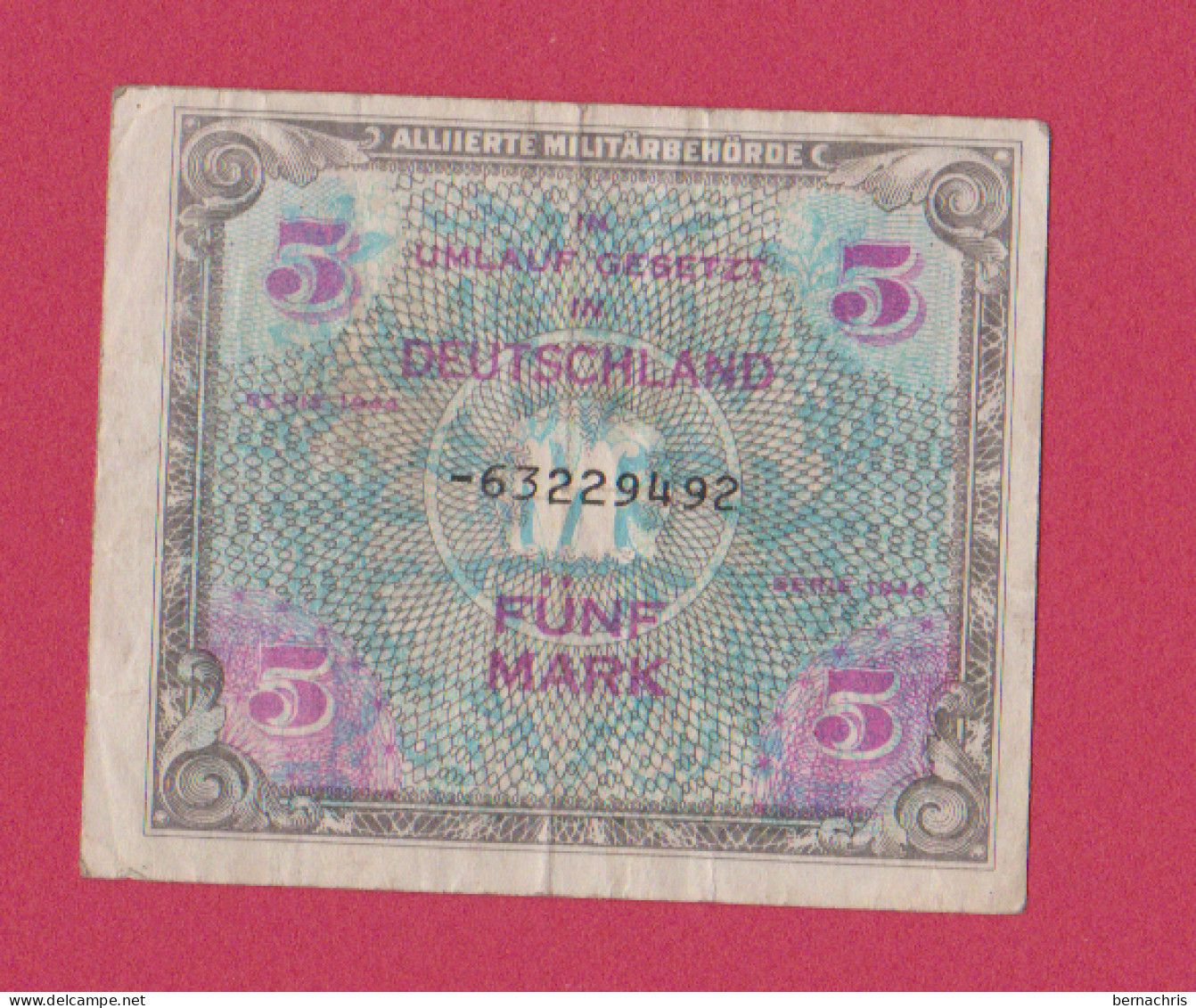 ALLEMAGNE - 5 MARK 1944 - 5 Mark