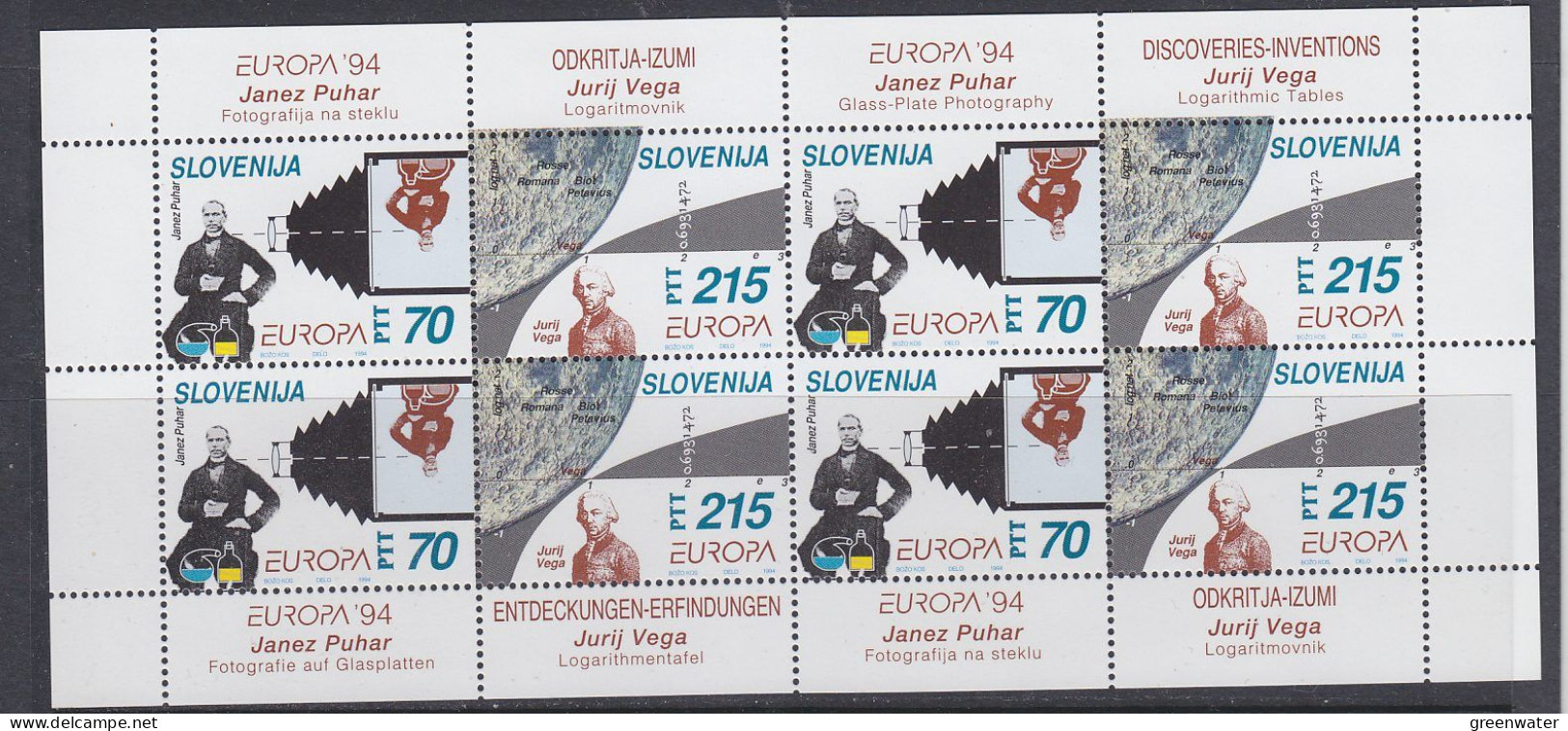 Europa Cept 1994 Slovenia 2v In Sheetlet ** Mnh (59948) ROCK BOTTOM - 1994