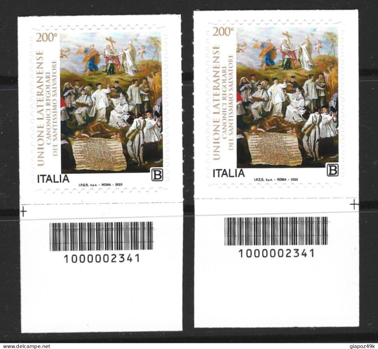 ● ITALIA 2023  ֍  Unione Lateranense Dei Canonici Regolatori Del Santissimo Salvatore ● 2 Con Codice A Barre ● - Bar Codes
