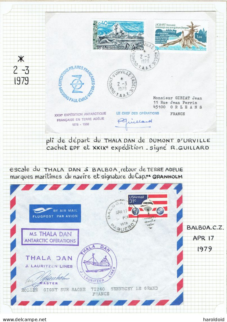 29e Expedition - 2 Documents - Signatures R. GUILLARD Et Cpt GRANHOLM - Lettres & Documents