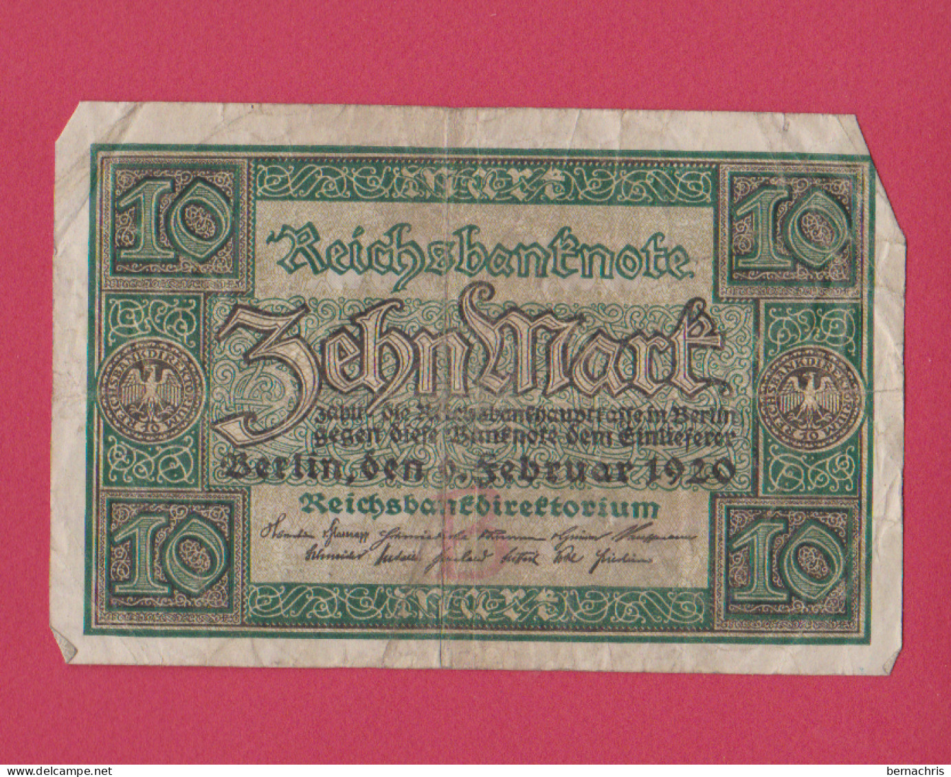 ALLEMAGNE - 10 MARKS 1920 - Collections