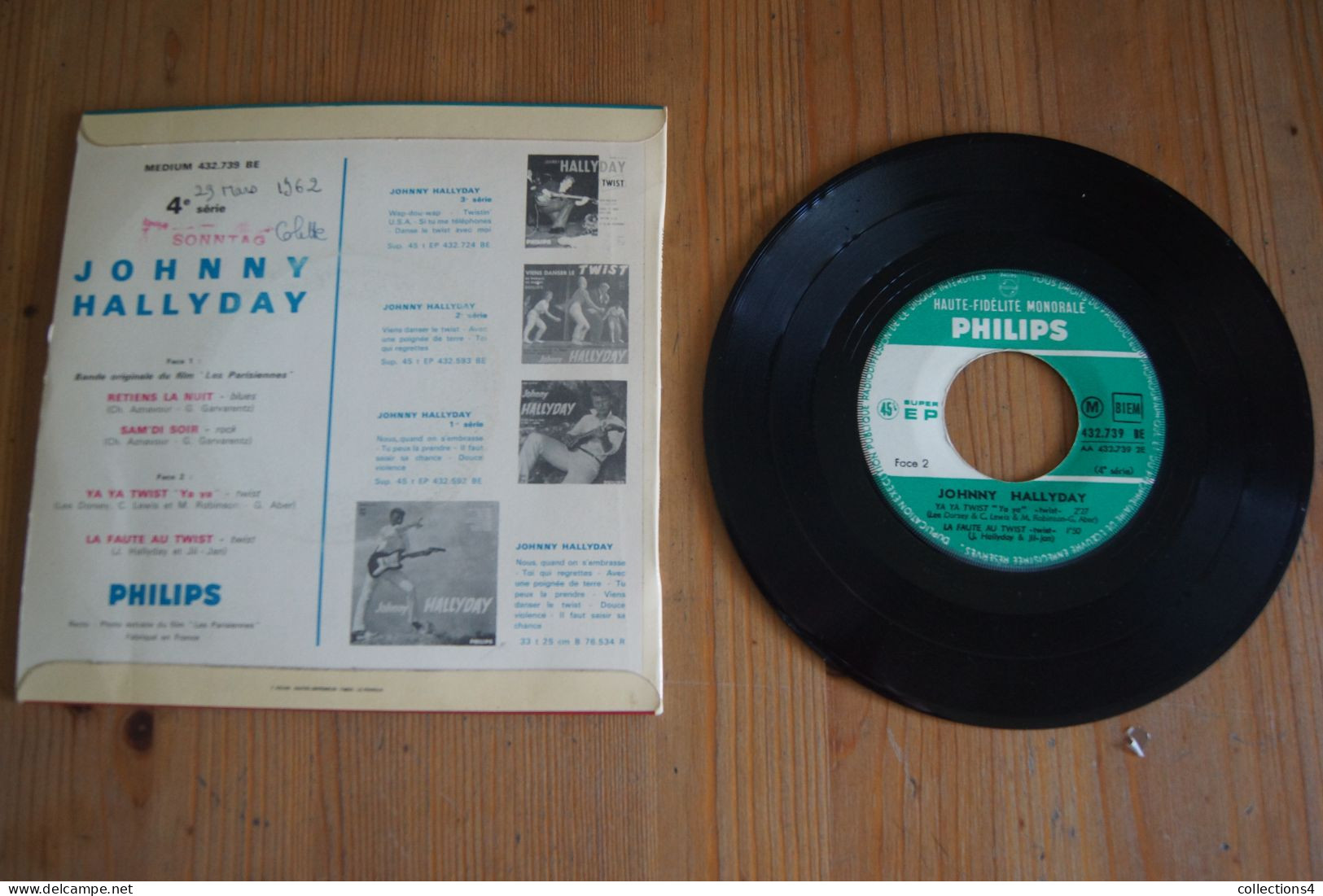 JOHNNY HALLYDAY RETIENS LA NUIT  EP 1962 VARIANTE CATHERINE DENEUVE LANGUETTE - 45 T - Maxi-Single