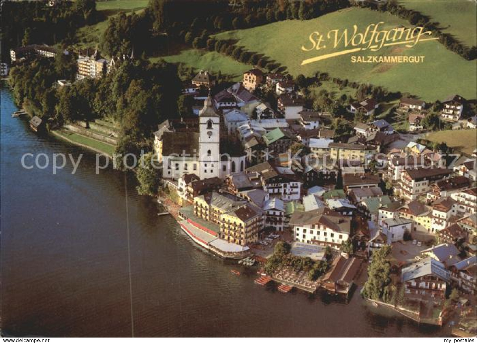 72232809 St Wolfgang Wolfgangsee Fliegeraufnahme Hotel Weisses Roessi  St. Wolfg - Other & Unclassified