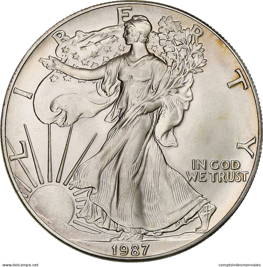 États-Unis, 1 Dollar, 1 Oz, Silver Eagle, 1987, Philadelphie, Argent, SPL+ - Argent