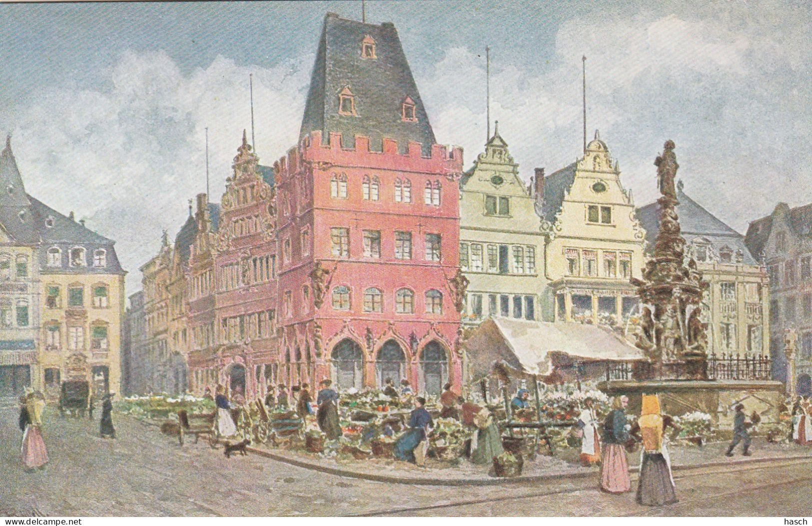 4937 50 Trier, Marktplatz Mit Dem Roten Haus.  - Trier