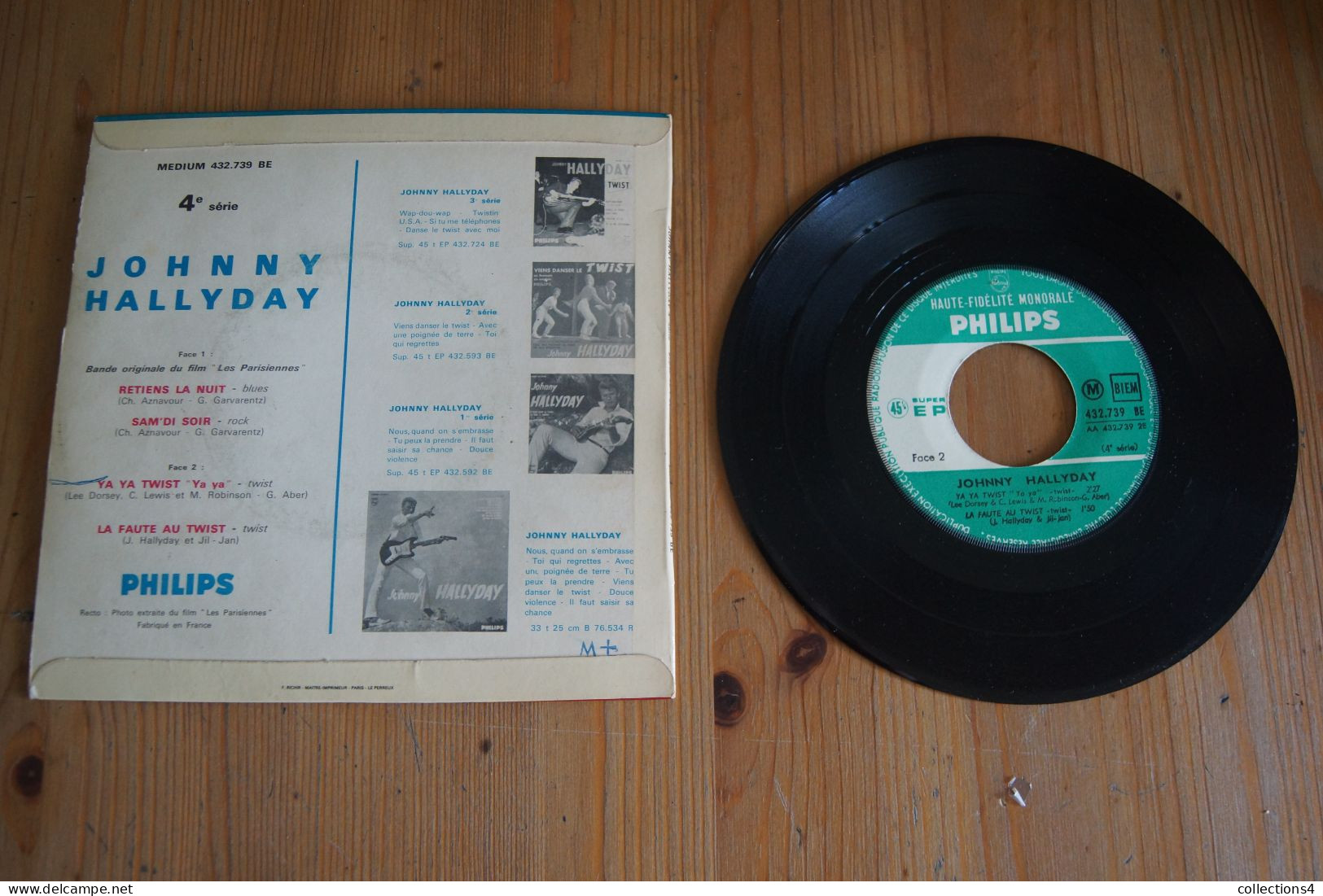 JOHNNY HALLYDAY RETIENS LA NUIT  EP 1962 VARIANTE CATHERINE DENEUVE LANGUETTE - 45 Toeren - Maxi-Single