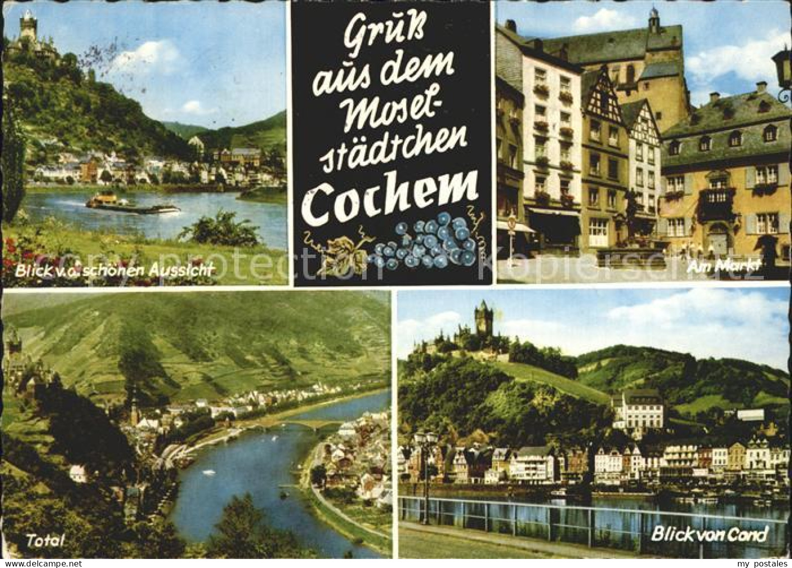 72232612 Cochem Mosel Blick Von Der Schoenen Aussicht Markt Burg Cochem - Cochem