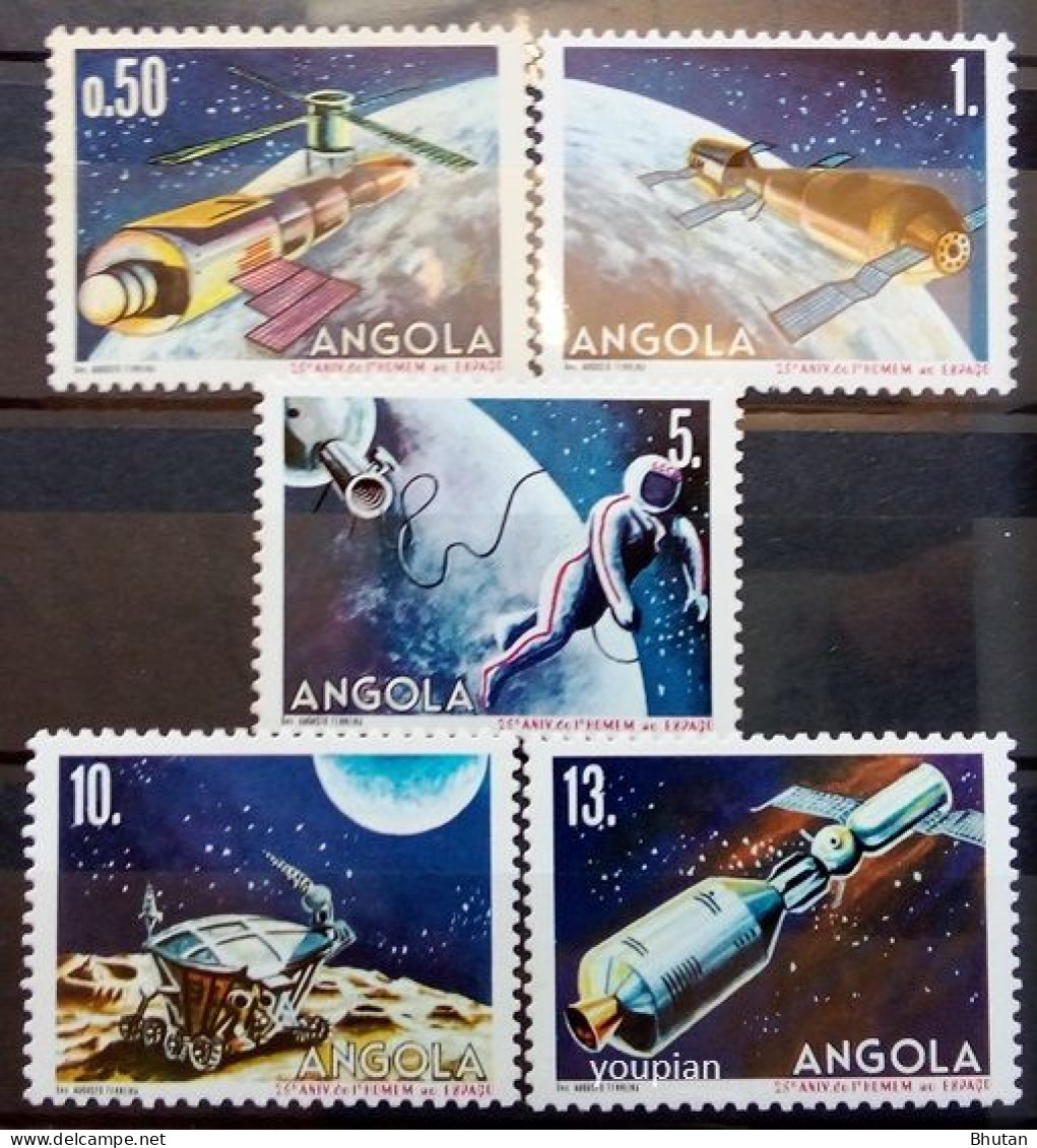 Angola 1986, 25 Years Of Manned Space Travel, MNH Stamps Set - Angola