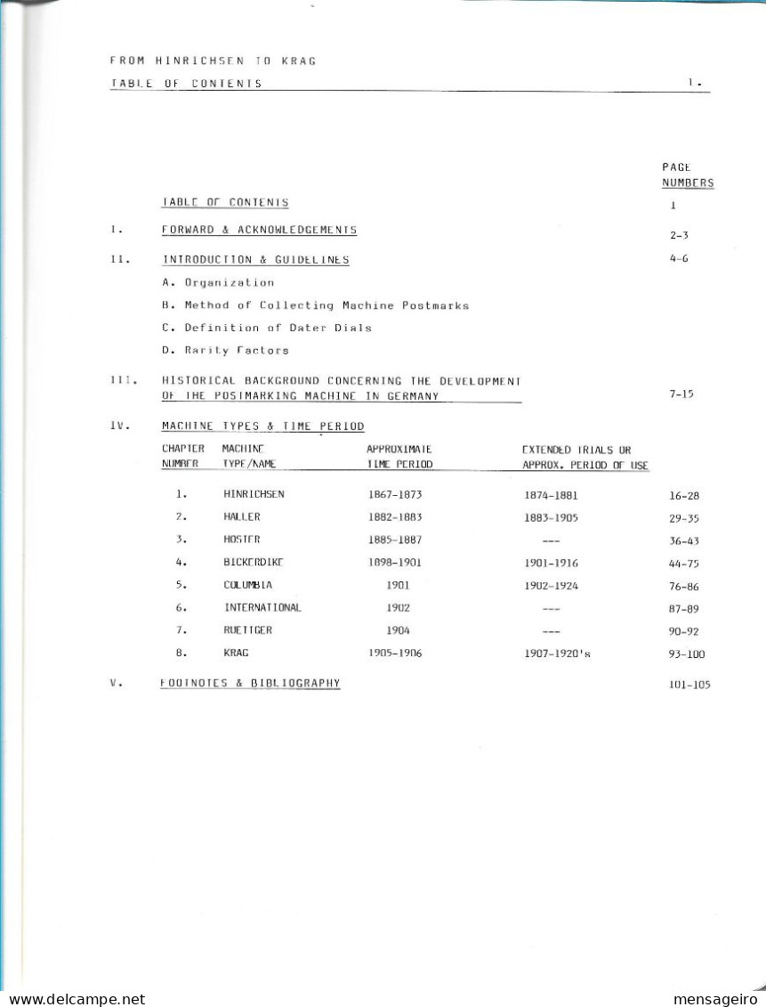 (LIV) FROM HINRISCHEN TO KRAG : THE EXPERIMENTAL AND EARLY MACHINE POSTMARKS OF GERMANY – JERRY H. MILLER - 1993 - Stempel