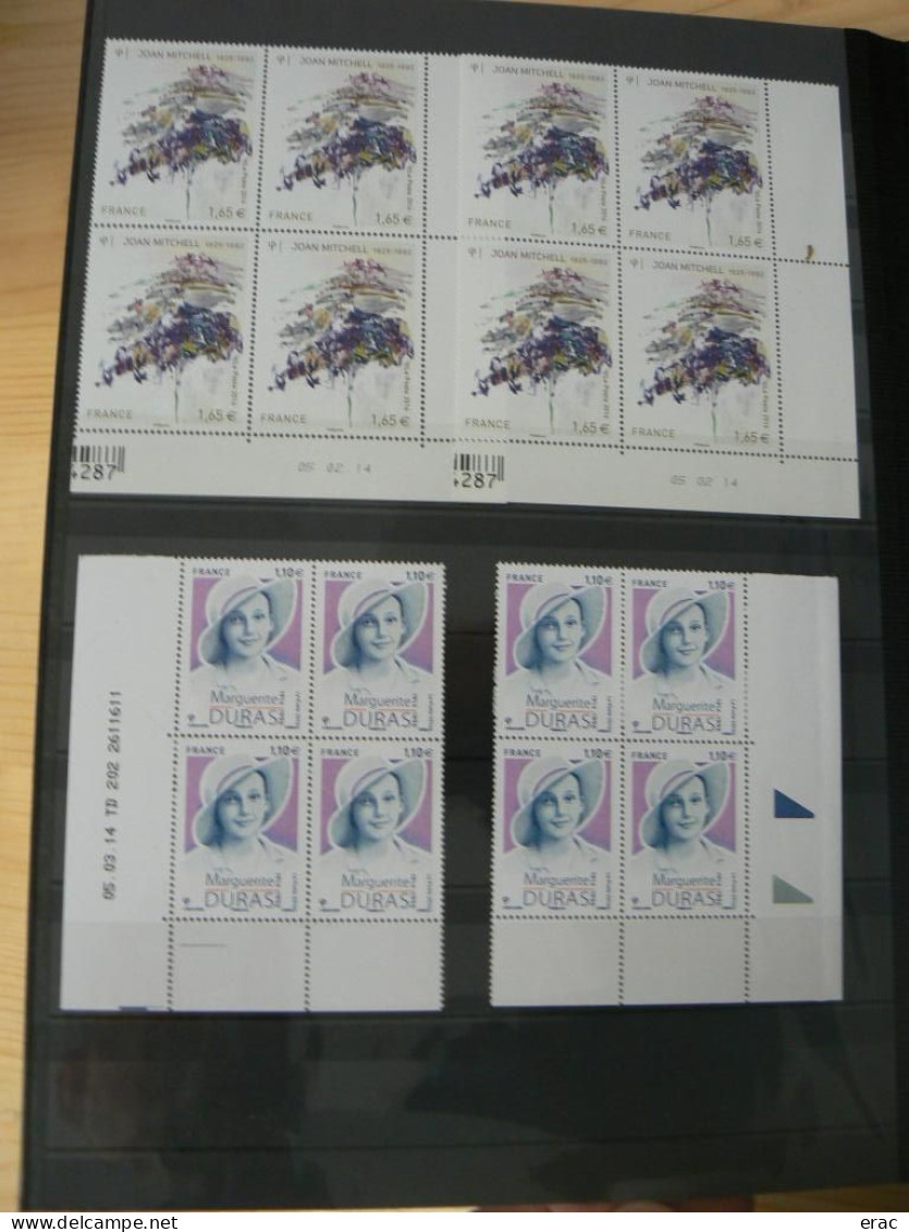FRANCE - Album de timbres et feuillets années 2010 à 2014 neufs ** en multiples - Faciale : + 1000 €
