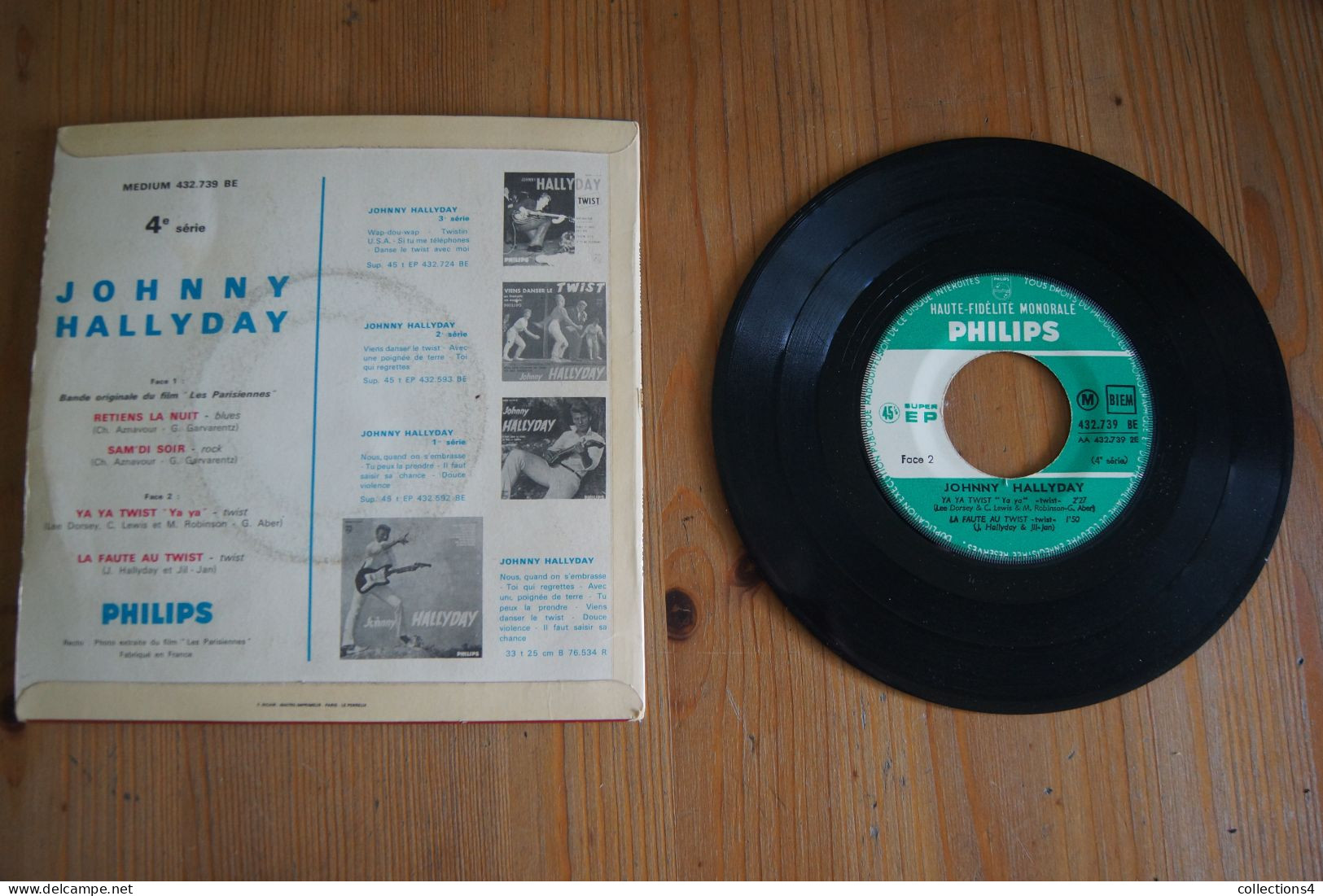 JOHNNY HALLYDAY RETIENS LA NUIT  EP 1962 VARIANTE CATHERINE DENEUVE LANGUETTE - 45 T - Maxi-Single