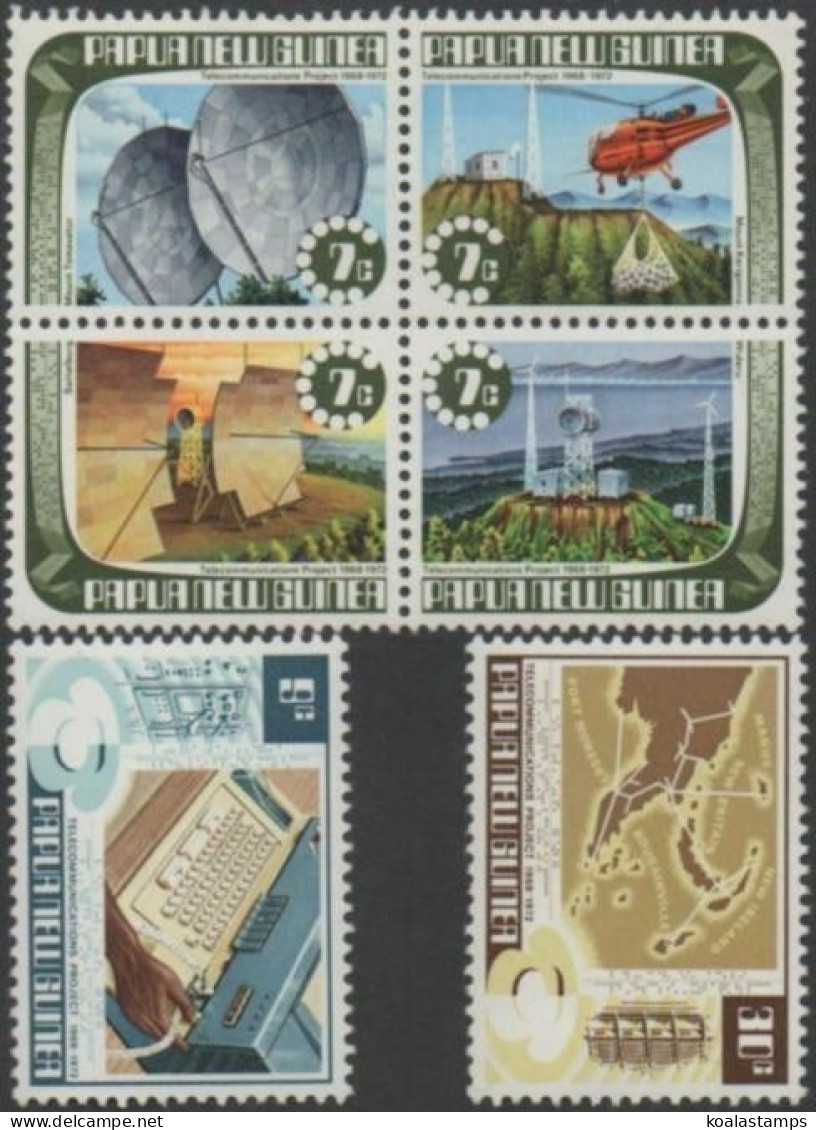 Papua New Guinea 1973 SG231-236 Telecommunications Set MLH - Papouasie-Nouvelle-Guinée