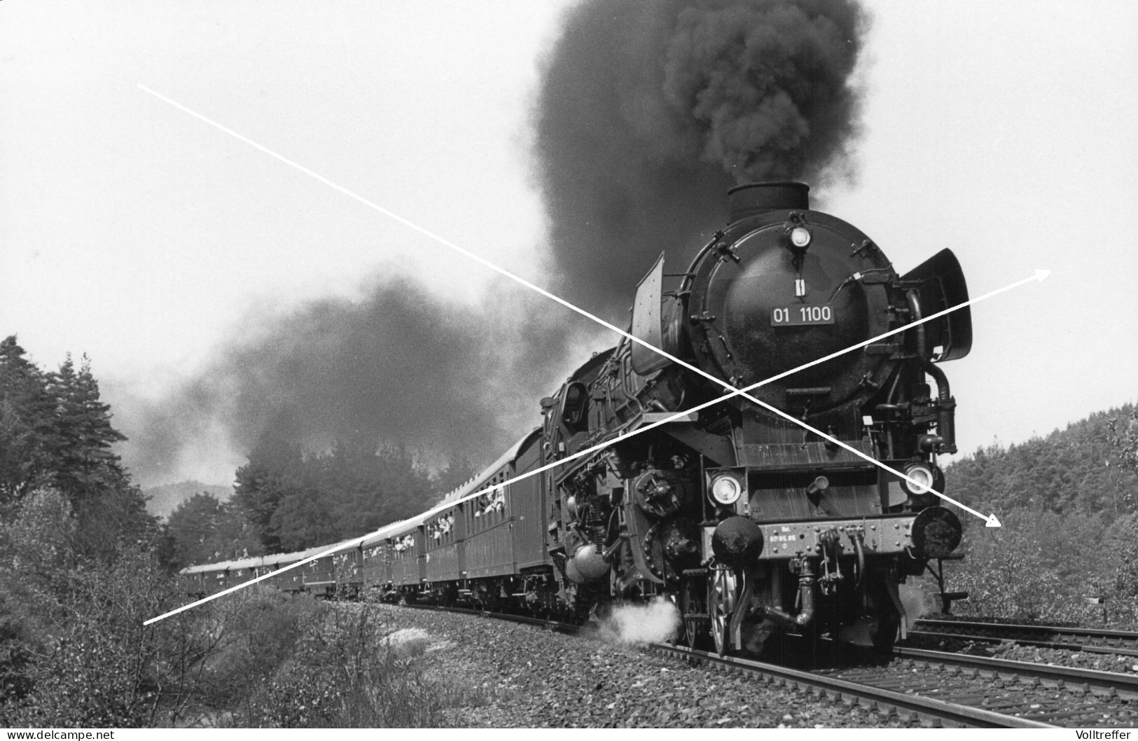 Orig. XXL Foto Deutsche Bundesbahn Lok Eisenbahn Dampflok Schnellzuglokomotive Koblenz 01 1100 - Trains