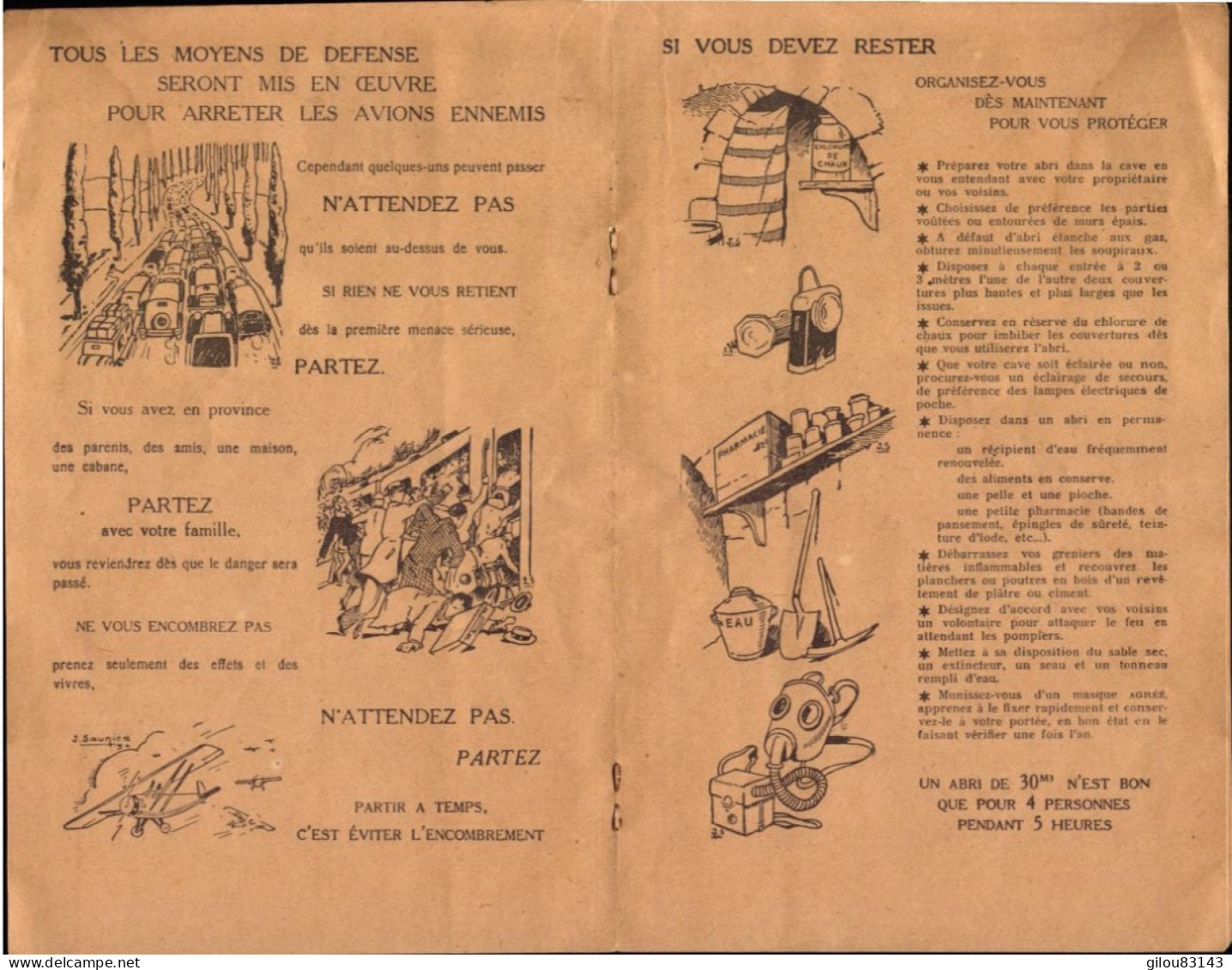 Recommandations Pour La Protection Contre Les Attaques Aeriennes Et Les Gaz (livret De 12 Pages) - Documents