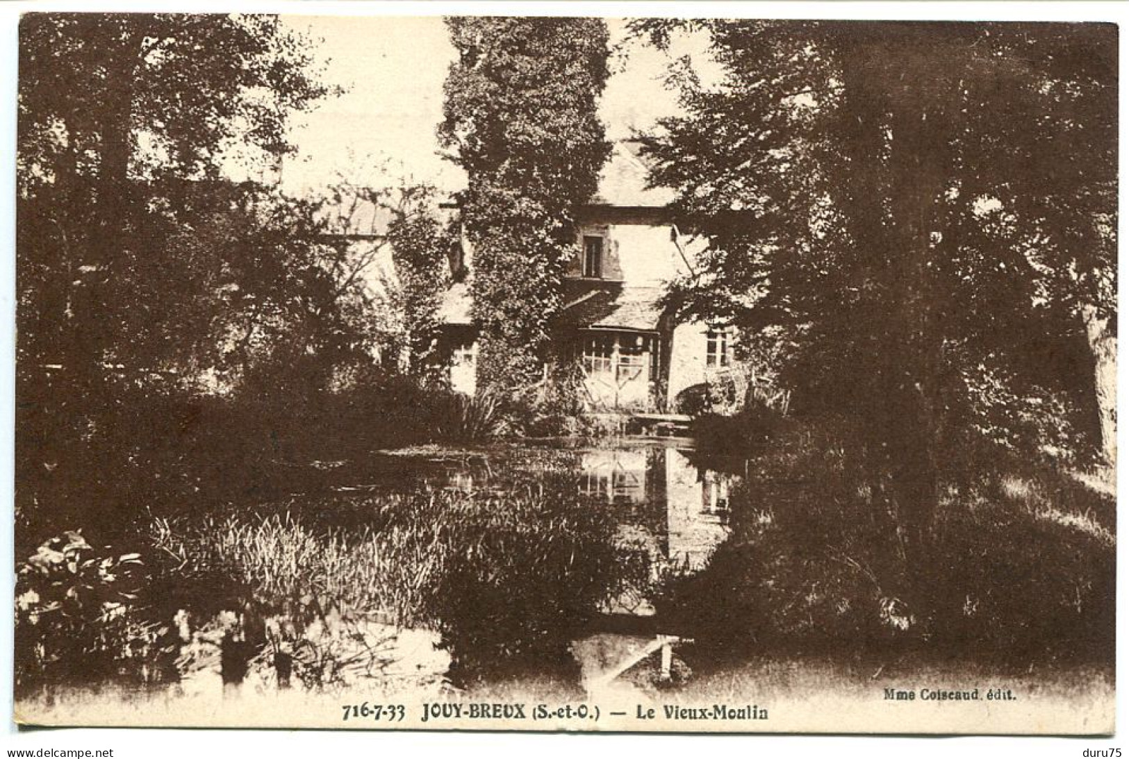 91 *JOUY BREUX (Breux Jouy Région St Chéron Etampes ) Le Vieux Moulin - Carte Sépia Voyagé 1936 * Mme Coiscaud Editeur - Altri & Non Classificati