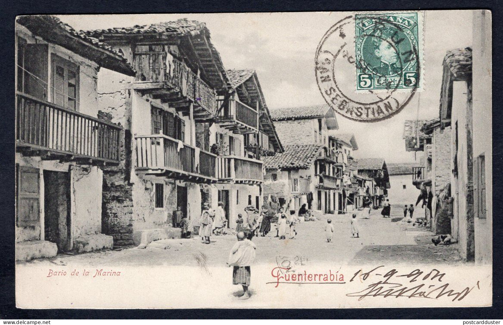 SPAIN Fuenterrabia Postcard 1904 Bario De La Marina. Mailed To Canada (h1052) - Guipúzcoa (San Sebastián)