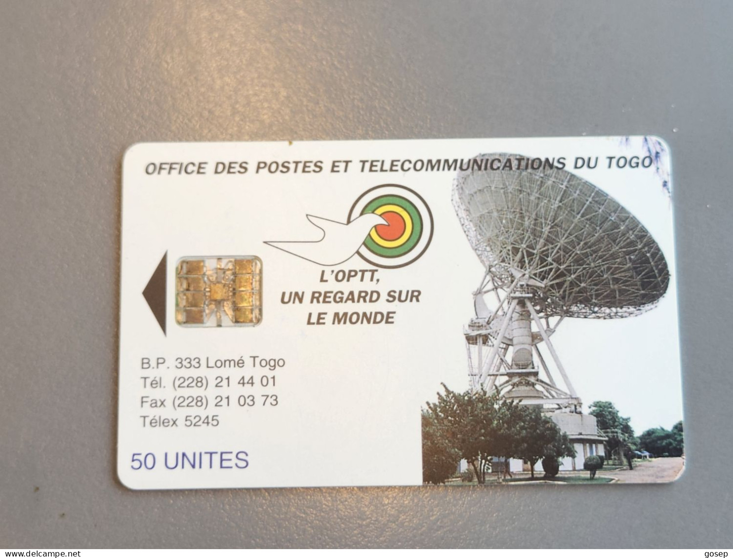 TOGO-(TG-OPT-0006B)-Earth Station 50-Reverse 2-(35)-(50units)-(00152355)-used Card+1card Prepiad Free - Togo