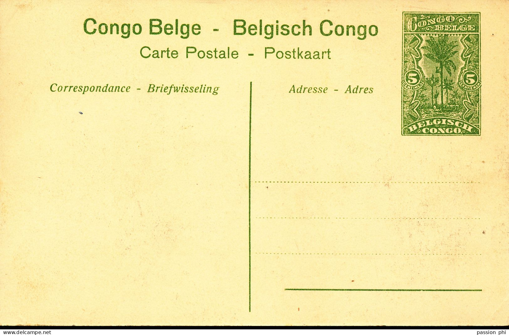 ZAC BELGIAN CONGO   PPS SBEP 42 VIEW 1 UNUSED - Stamped Stationery