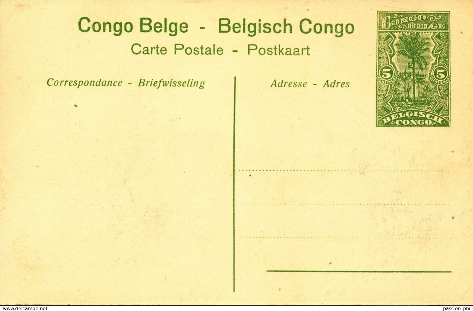 ZAC BELGIAN CONGO   PPS SBEP 42 VIEW 5 UNUSED - Enteros Postales