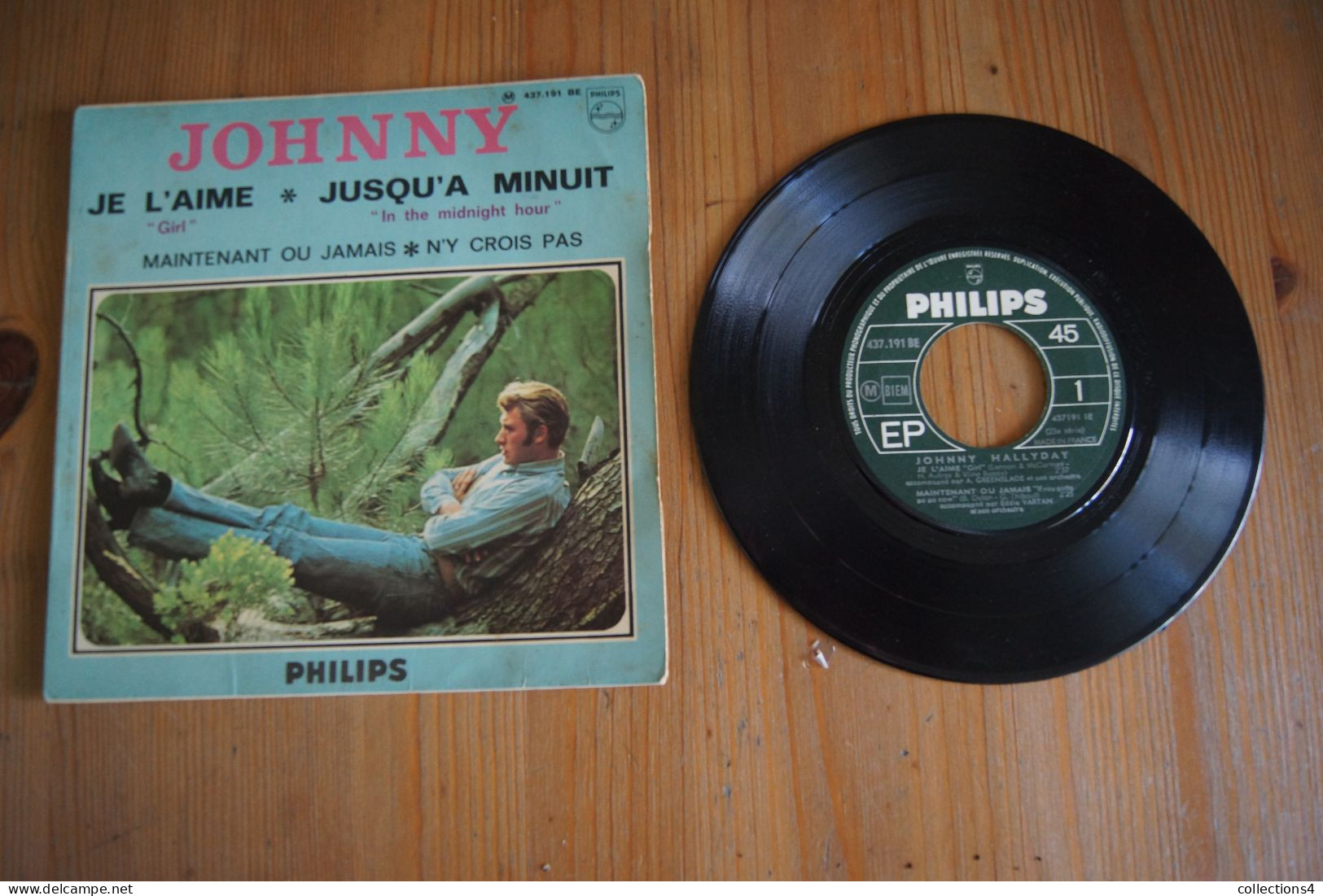 JOHNNY HALLYDAY  JE L AIME EP 1966 VARIANTE BEATLES BOB DYLAN - 45 T - Maxi-Single