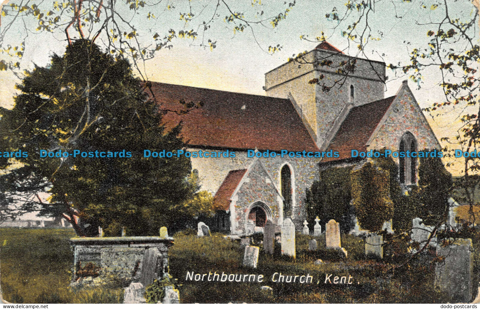 R106927 Northbourne Church. Kent. Kent. 1909 - Welt