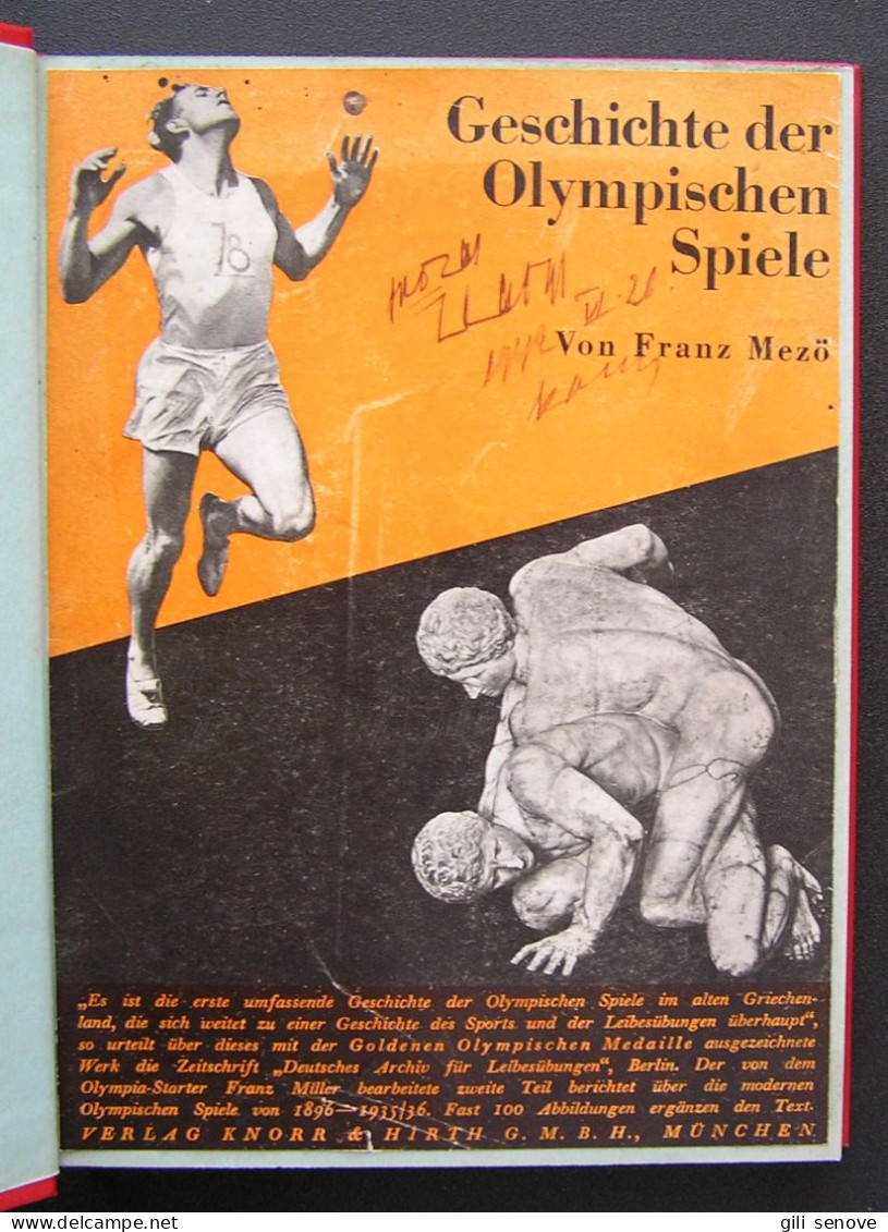 Geschichte Der Olympischen Spiele By Franz Mezö 1930 - Livres Anciens