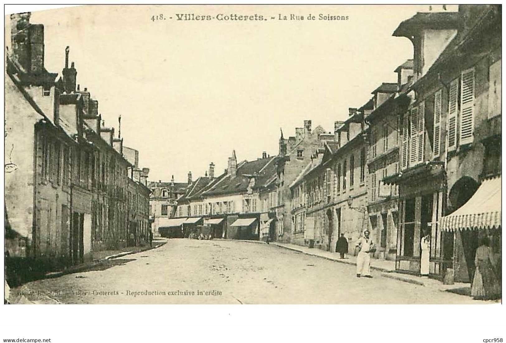 02.VILLERS-COTTERETS.n°20752.LA RUE DE SOISSONS - Villers Cotterets
