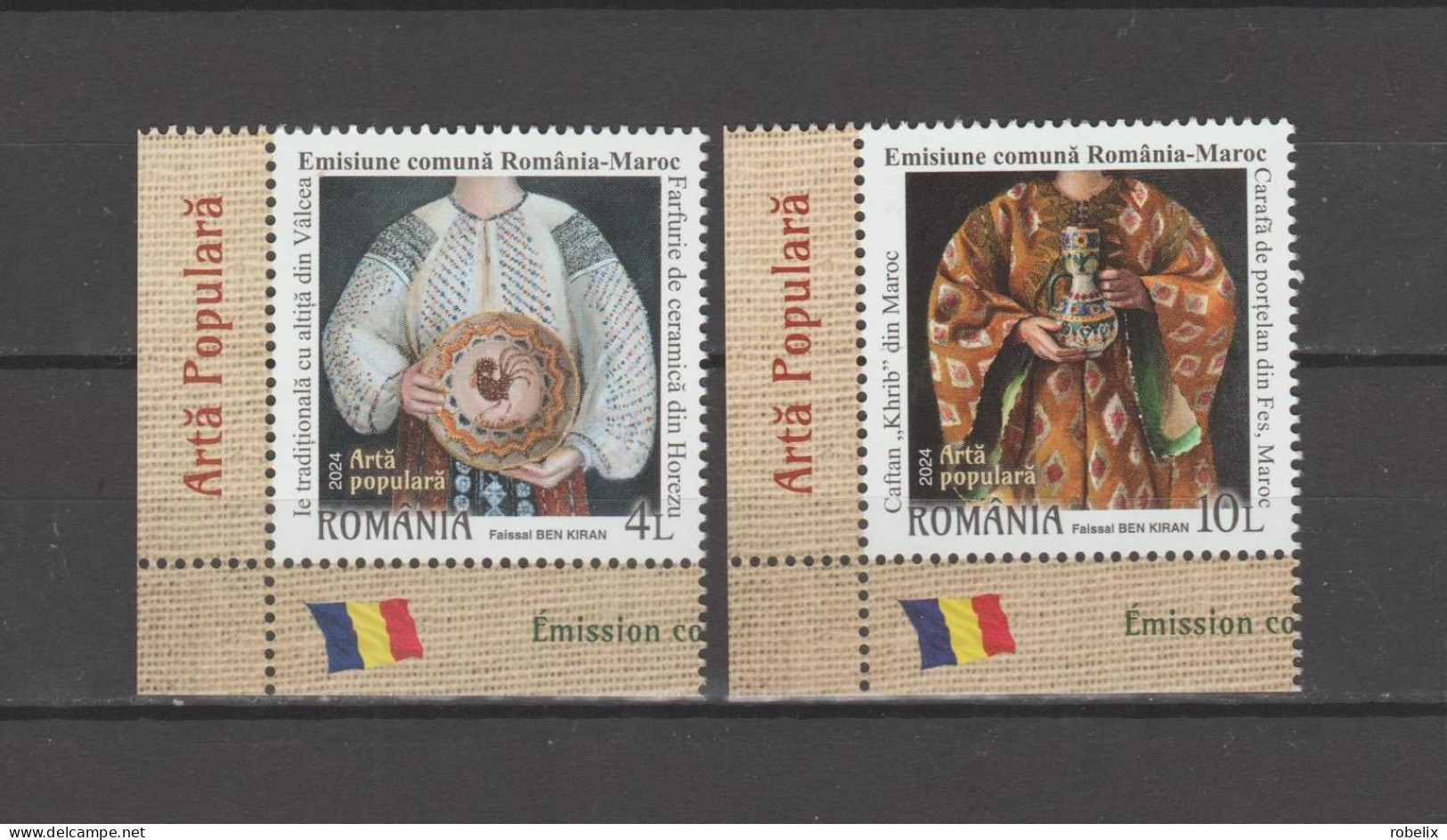 ROMANIA 2024 JOINT ISSUE ROMANIA - MAROC (MOROCCO) - Folk Art  Set Of 2 Stamps MNH** - Emissions Communes