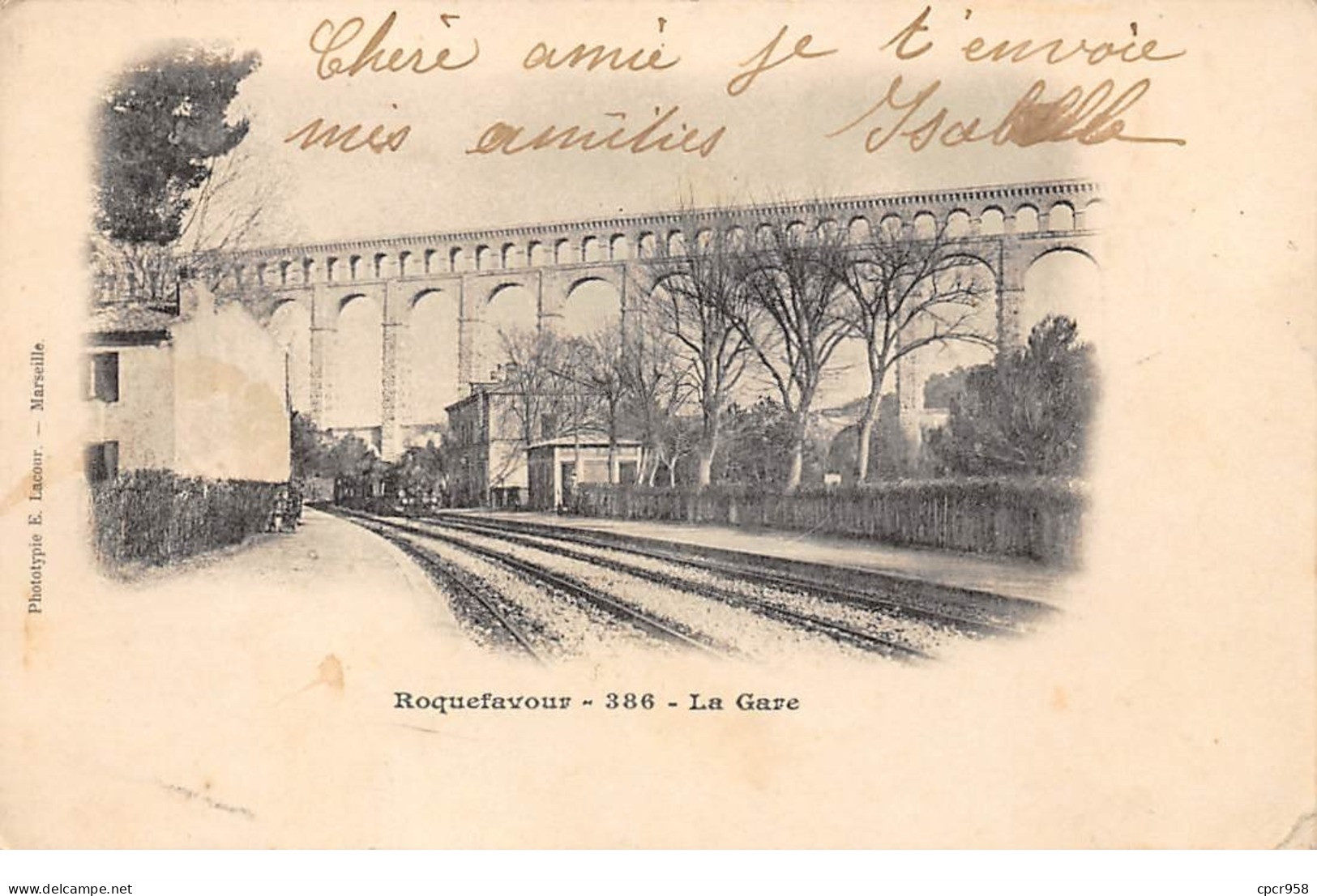 13 . N°105706 .roquefavour .la Gare .train .vue D Ensemble . - Roquefavour