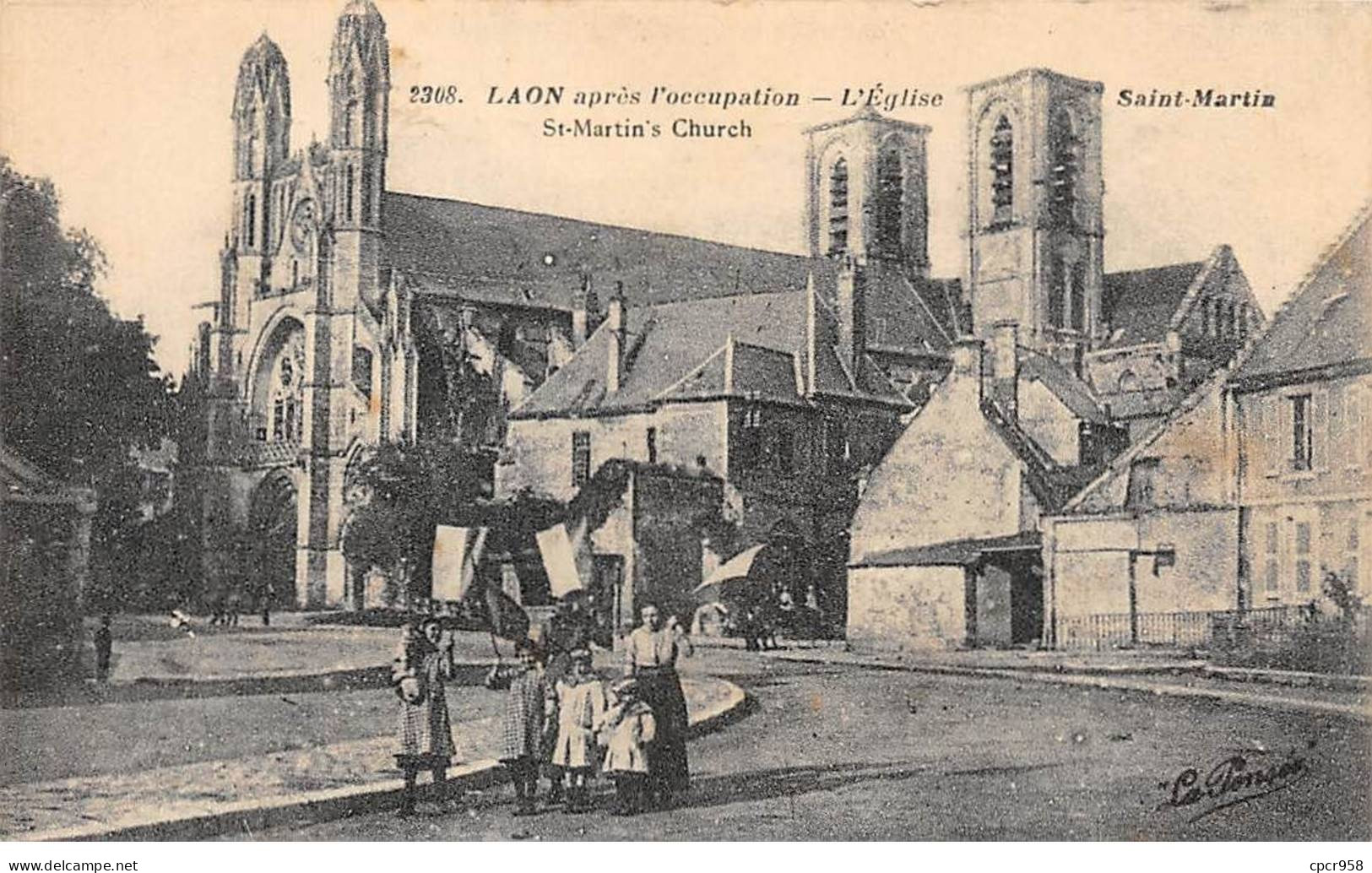 02 - Laon - SAN20012 - Laon - Après L'occupation - L'Eglise Saint Martin - Laon