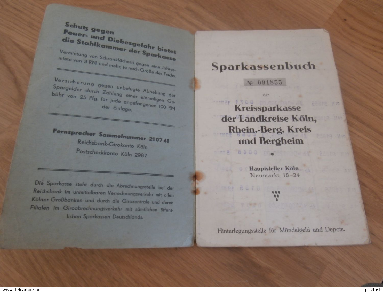 Altes Sparbuch Köln , 1937 - 1947 , Maria Wehrmann Geb. Keldenich In Köln Lindenthal , Sparkasse , Bank !! - Historische Dokumente