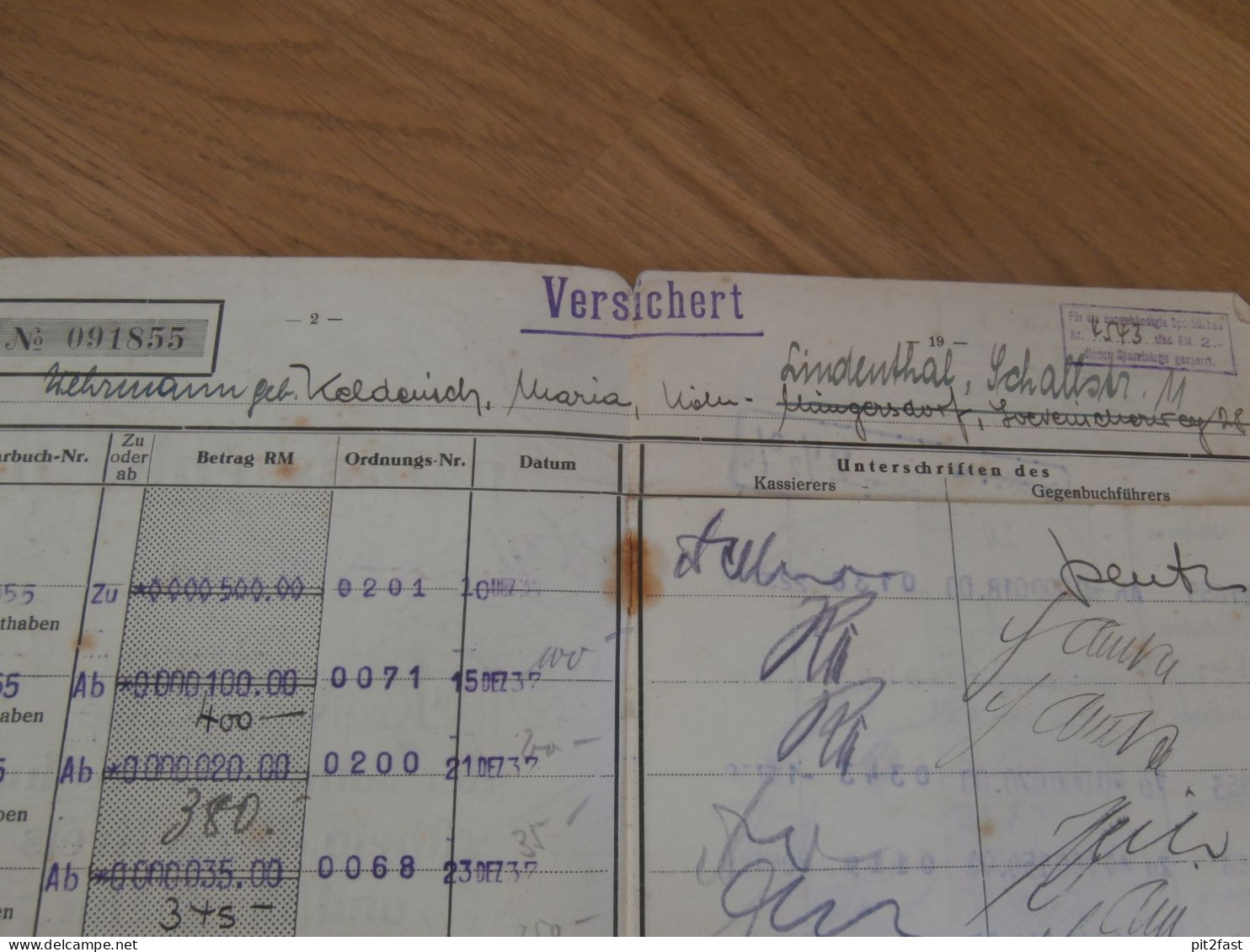 Altes Sparbuch Köln , 1937 - 1947 , Maria Wehrmann Geb. Keldenich In Köln Lindenthal , Sparkasse , Bank !! - Historische Dokumente