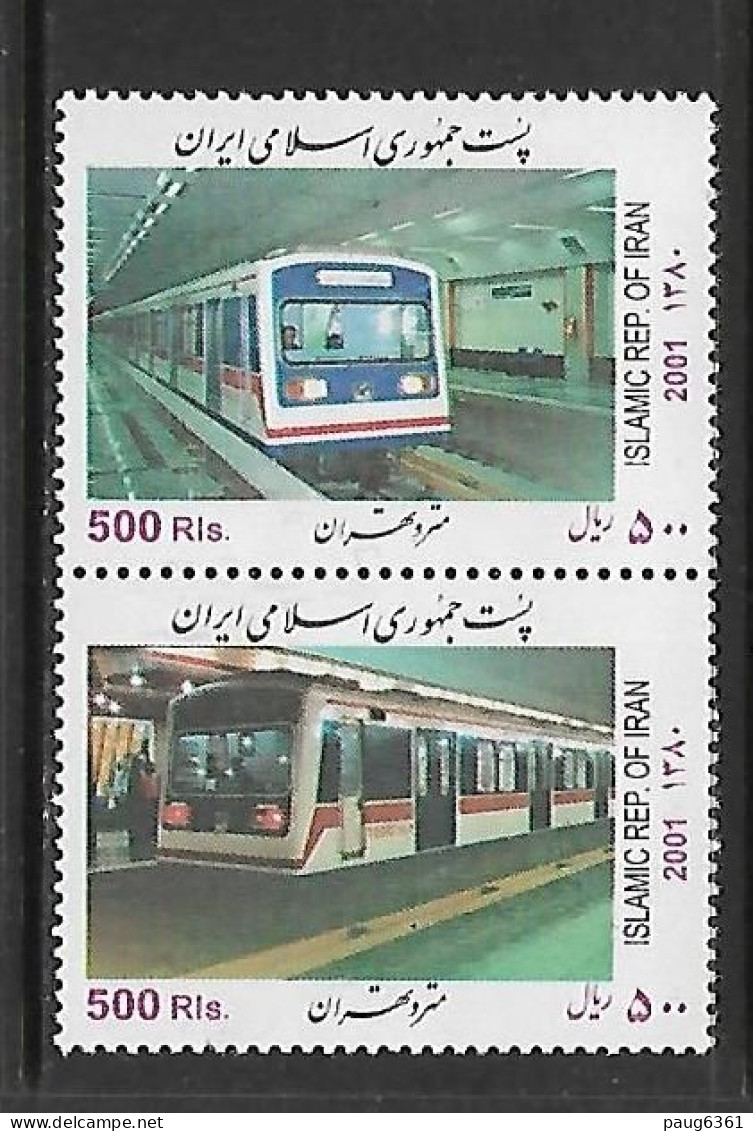 IRAN 2001 METRO YVERT N°2609E/2609F NEUF MNH** - Trains