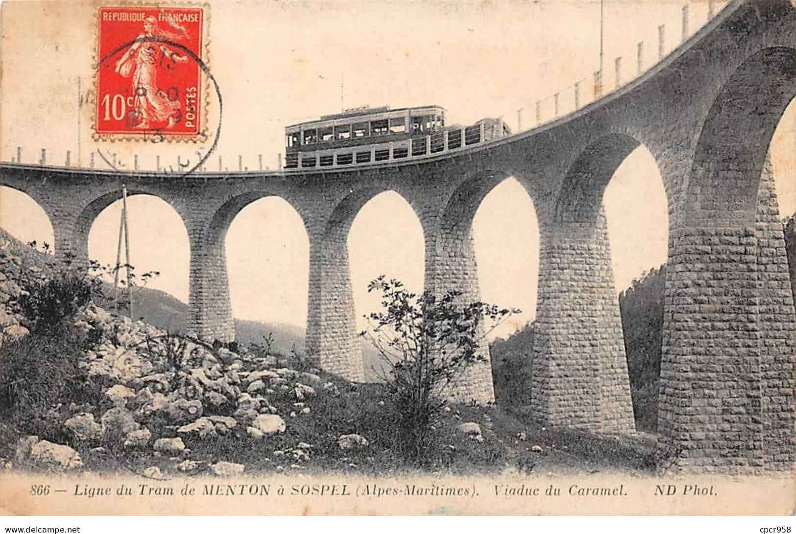 06 - MENTON - SAN48625 - Ligne Du Tram De Menton à Sospel - Viaduc Du Caramel - Menton