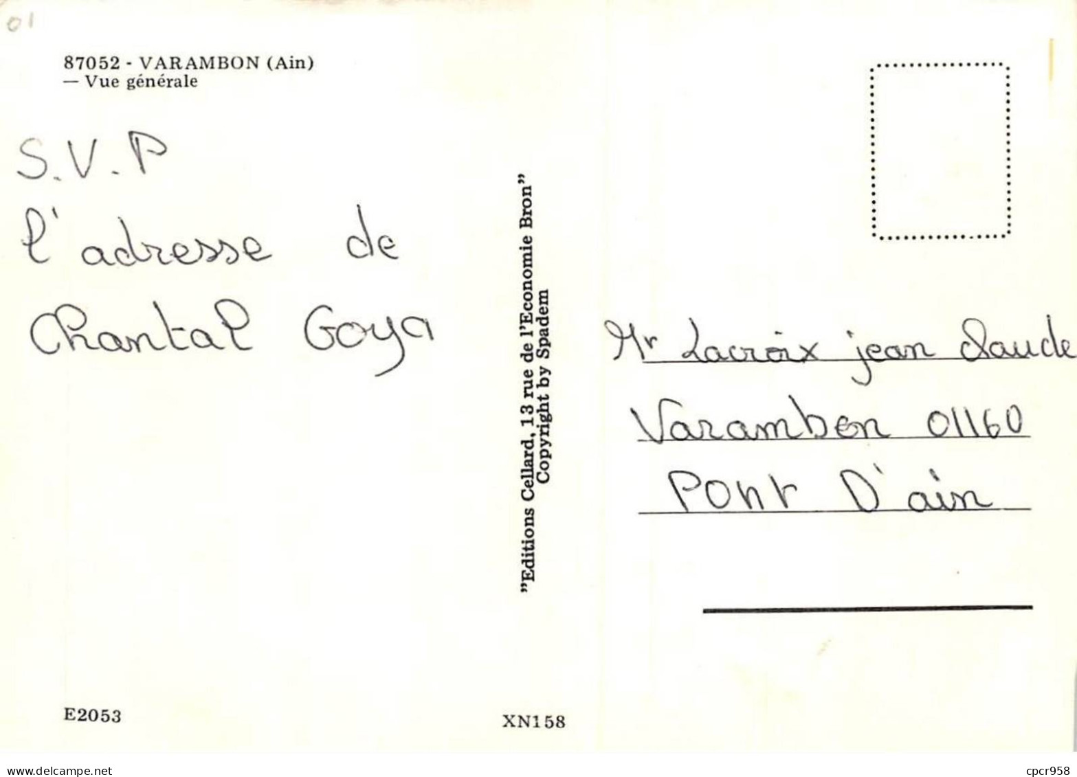 01 . N° Kri11209.varambon .vue Generale  . N°87052 . Edition J.cellard . Cpsm 10X15 Cm . - Sin Clasificación