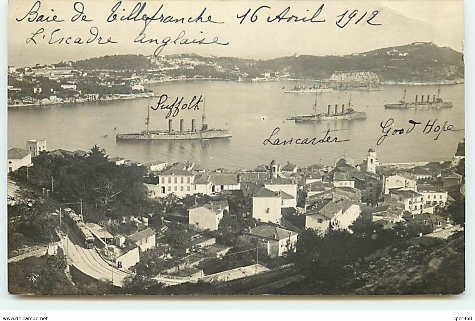 06 - N°88378 - VILLEFRANCHE-SUR-MER - L'escadre Anglaise - Suffolt, Lancaster, Good Hope - Carte Photo - Villefranche-sur-Mer