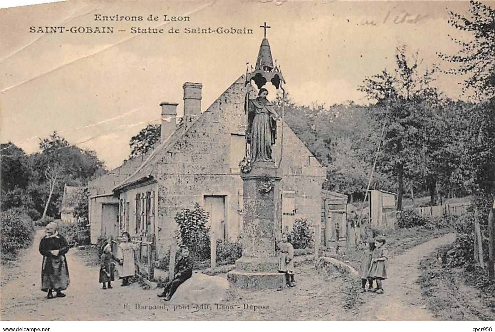 02 - SAINT GOBAIN - SAN63914 - Statue De Saint Gobain - Environ De Laon - En L'état - Pli - Other & Unclassified