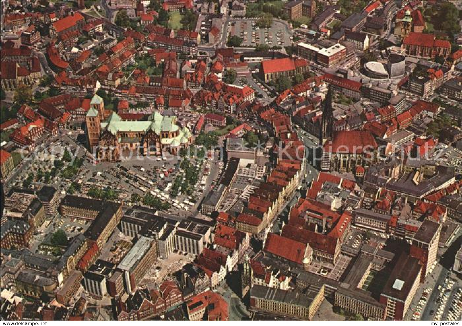 72229451 Muenster Westfalen Fliegeraufnahme Dom Lambertikirche Prinzipalmarkt  M - Münster