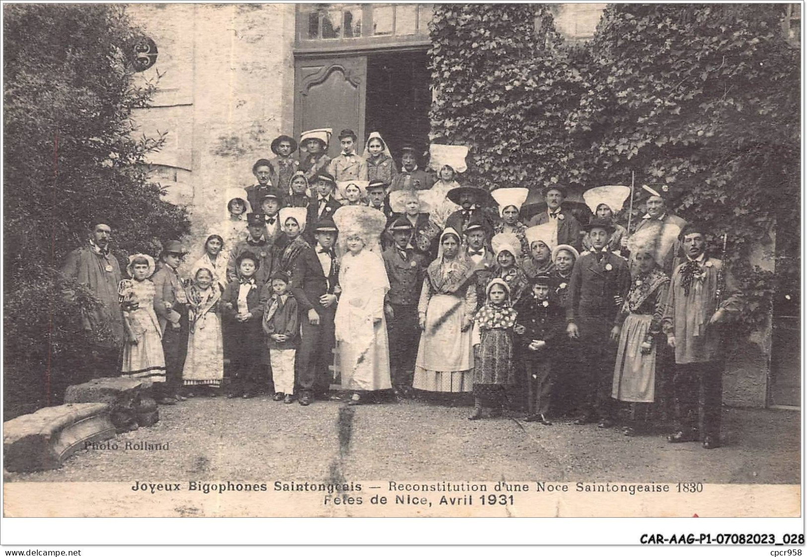 CAR-AAGP1-06-0015 - Fetes De NICE - Joyeux Bigophones Saintongeais - Reconstitution D'une Noce - Carte Vendue En L'etat - Otros & Sin Clasificación