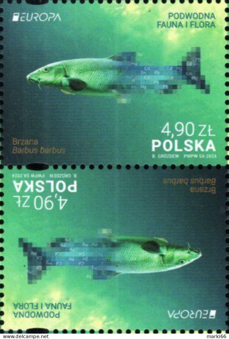 Poland - 2024 - Europa CEPT - Underwater Fauna & Flora - Mint TETE-BECHE Stamp Pair - Ongebruikt