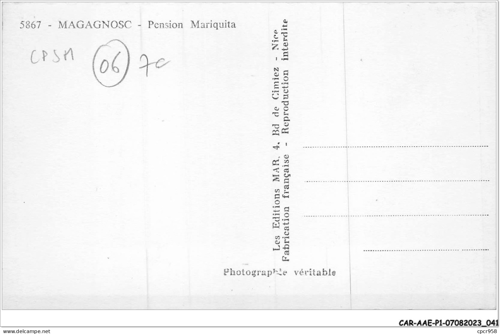 CAR-AAEP1-06-0021 - MAGAGNOSC - Pension Mariquita - CPSM - Sonstige & Ohne Zuordnung