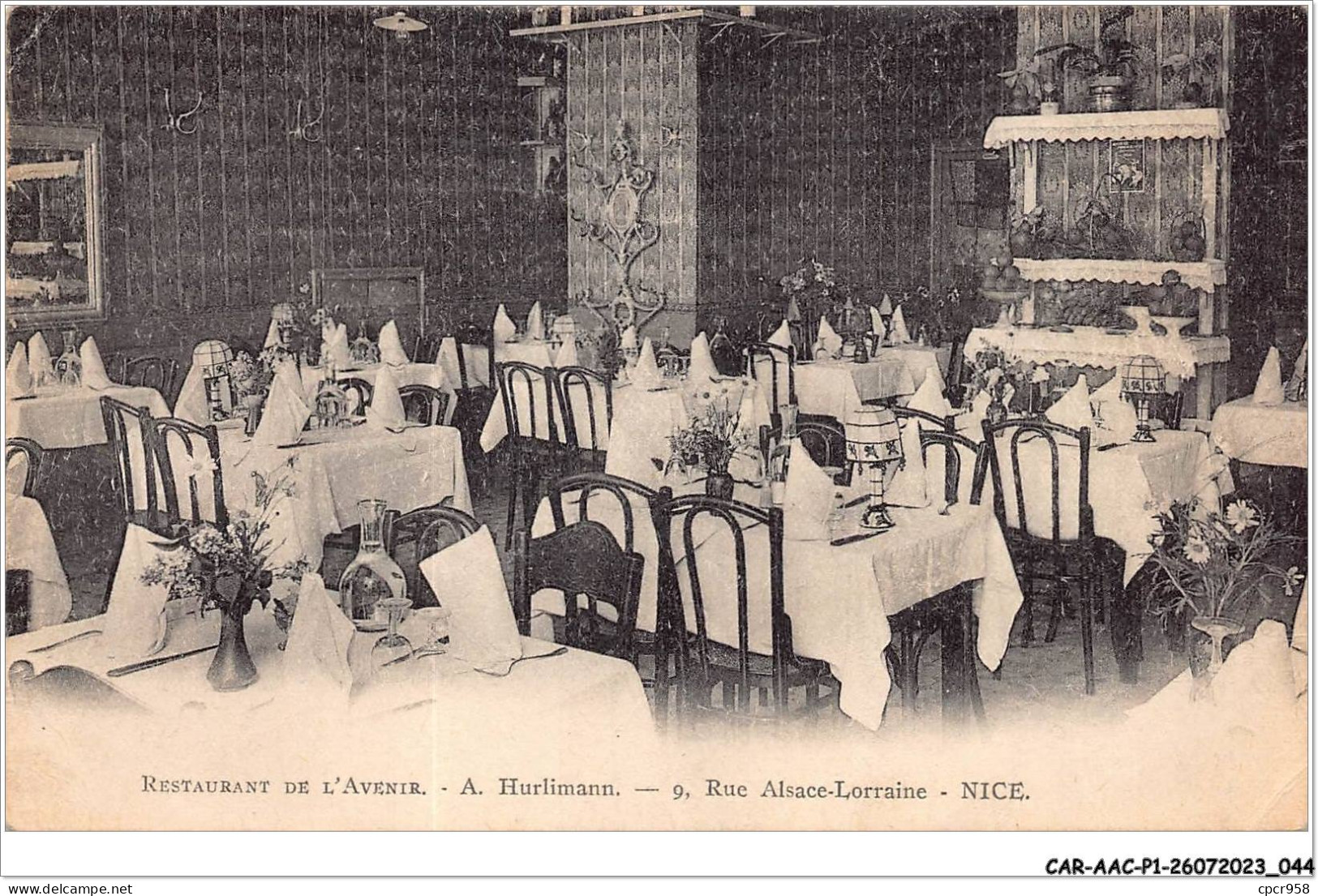 CAR-AACP1-06-0023 - NICE - Restaurant De L'avenir - A. Hurlimann - Rue Alsace-Lorraine - Carte Pliee Vendue En L'etat - Cafés, Hoteles, Restaurantes