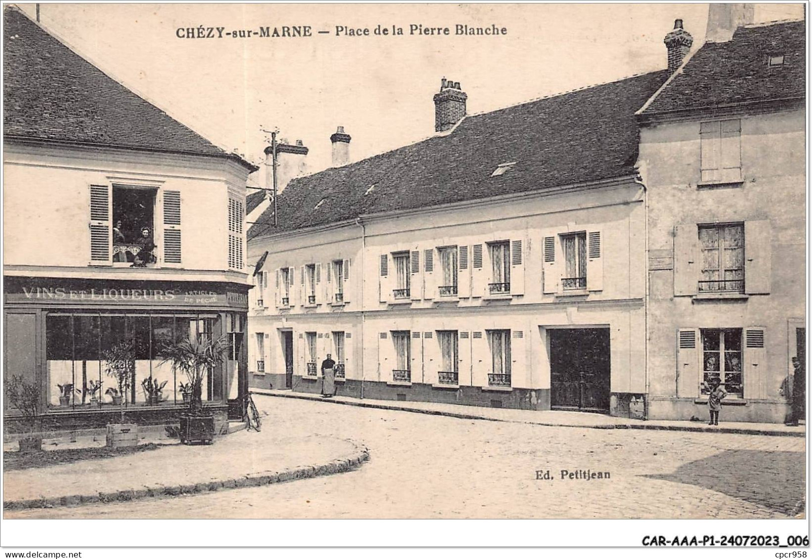 CAR-AAAP1-02-0004 - CHEZY-SUR-MARNE - Place De La Pierre Blanche - Commerce Vins Et Liqueurs - Andere & Zonder Classificatie