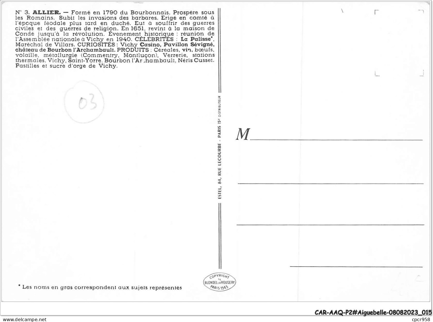 CAR-AAQP2-0067 - AIGUEBELLE - ALLIER - Formé En 1970 Du Bourbonnais - Other & Unclassified