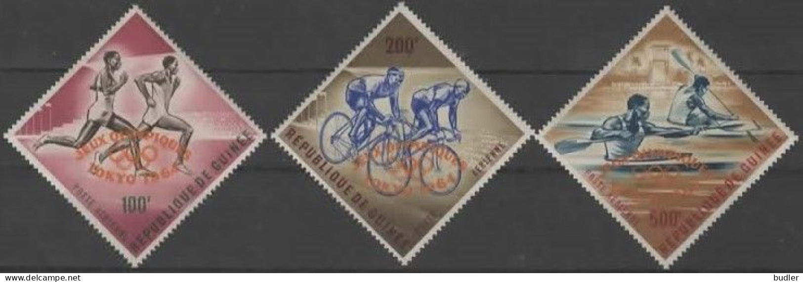 RÉP. De GUINÉ :1964: Y.PA42-47: ##Olympics TOKYO 1964##. Timbres PA29-31 avec Surcharge/with Overprint :## J.O. TOKYO ## - Sommer 1964: Tokio