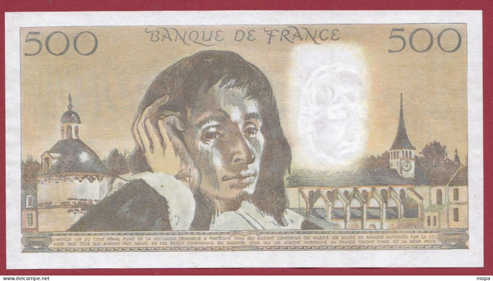 500 Francs "Pascal"- Du 05/07/1984.C--Alph U.207- 1 TROU D EPINGLE --SUP-- (968) - 500 F 1968-1993 ''Pascal''