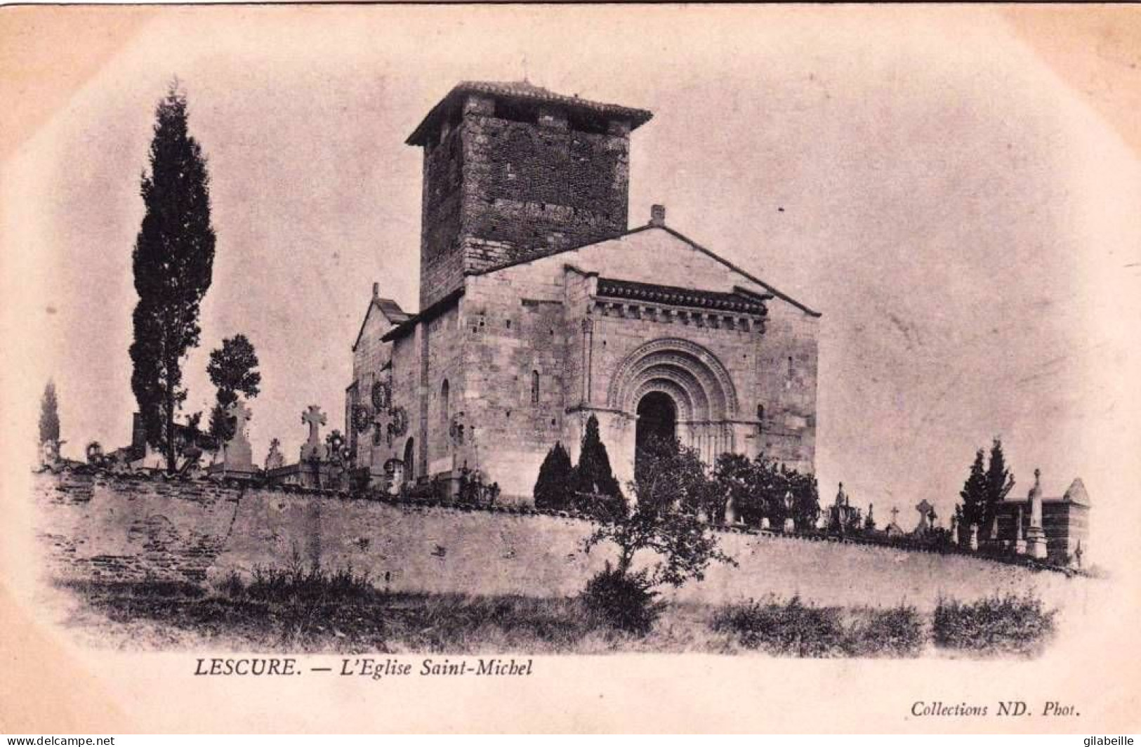 81 - Tarn -  LESCURE DD ALBIGEOIS  -  Eglise Et Cimetiere Saint Michel  - Carte Précurseur - Lescure
