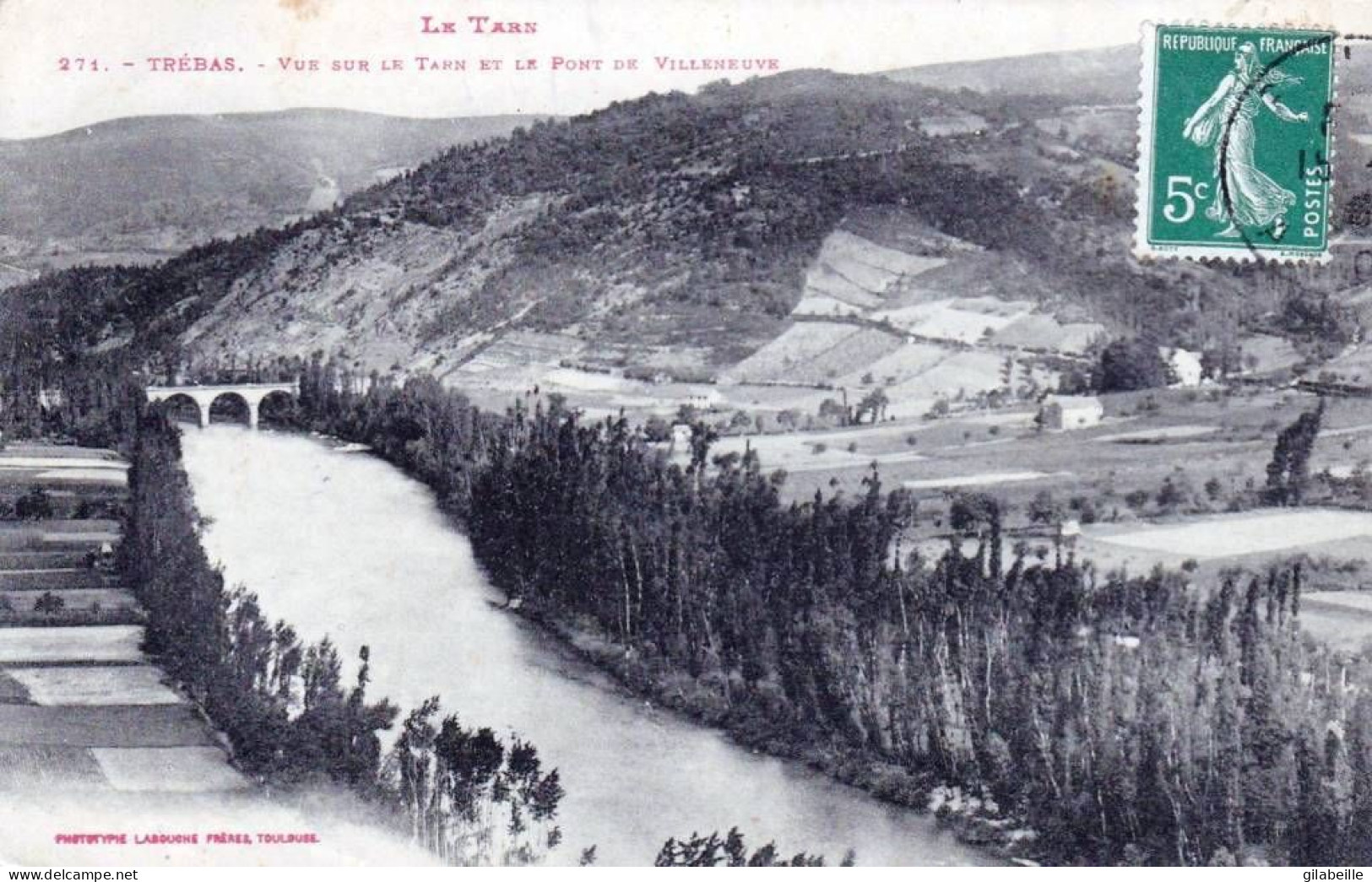 81 - Tarn -   TREBAS -  Vue Sur Le Tarn Et Le Pont De Villeneuve - Andere & Zonder Classificatie